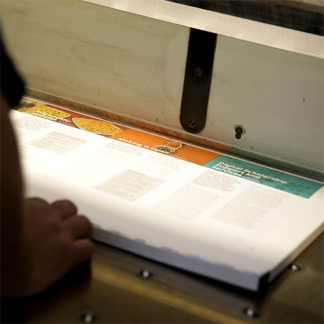 Commercial Business Collateral being Printed and Cut