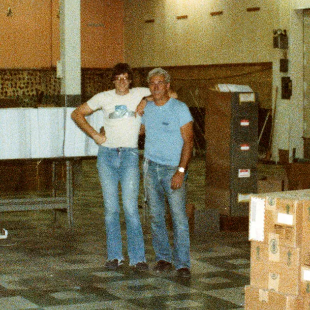 Fred Sr and Jr at Raff Printing